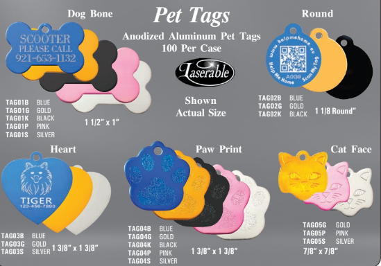 Heart Pet Tag 1.375" (Included Engraving)