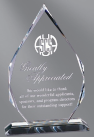 Crystal Drop Award- 3 Sizes (Includes Engraving)
