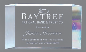Free Standing Block Crystal Award- 3 Sizes (Includes Engraving)