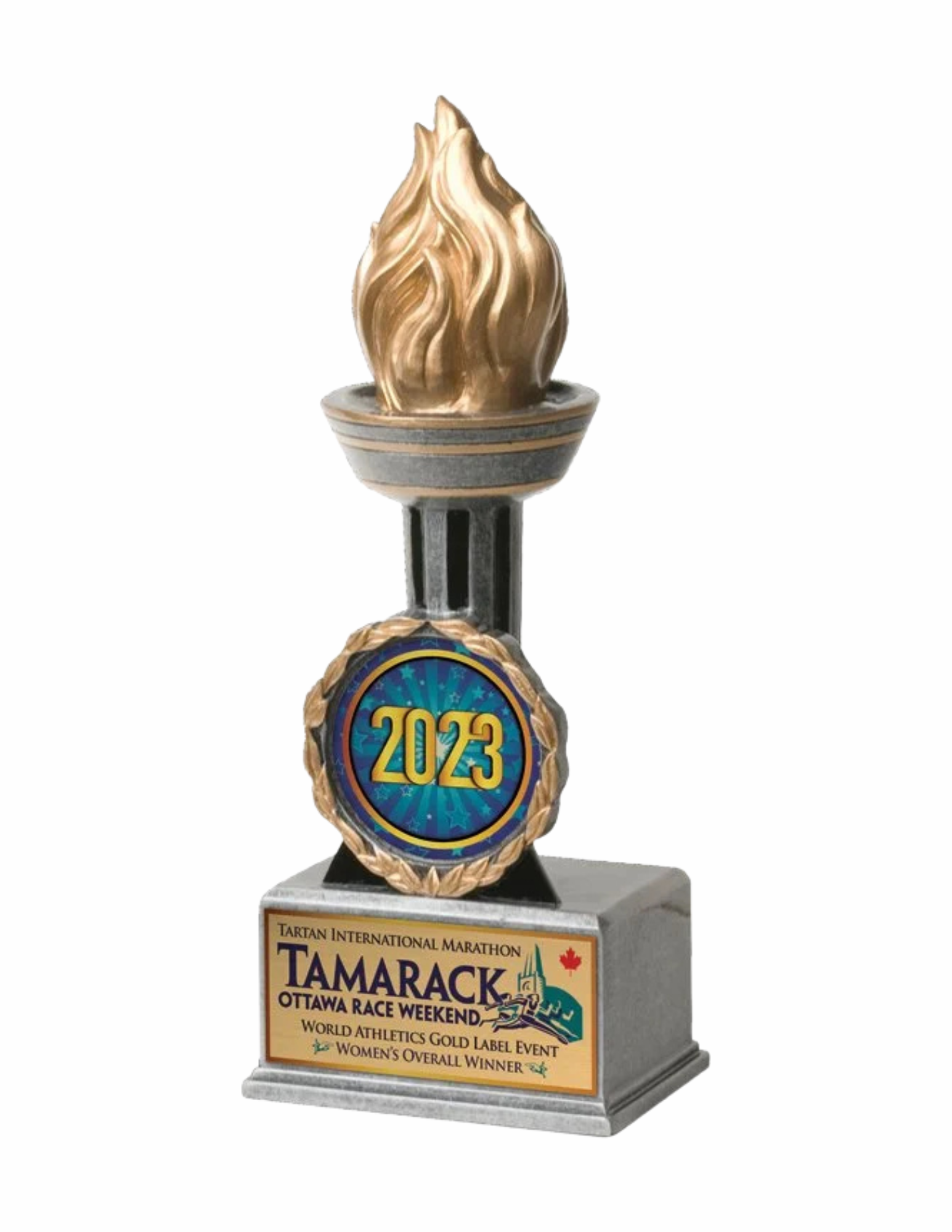 2" Custom Insert Victory Torch Award 9" (Engraving Included)