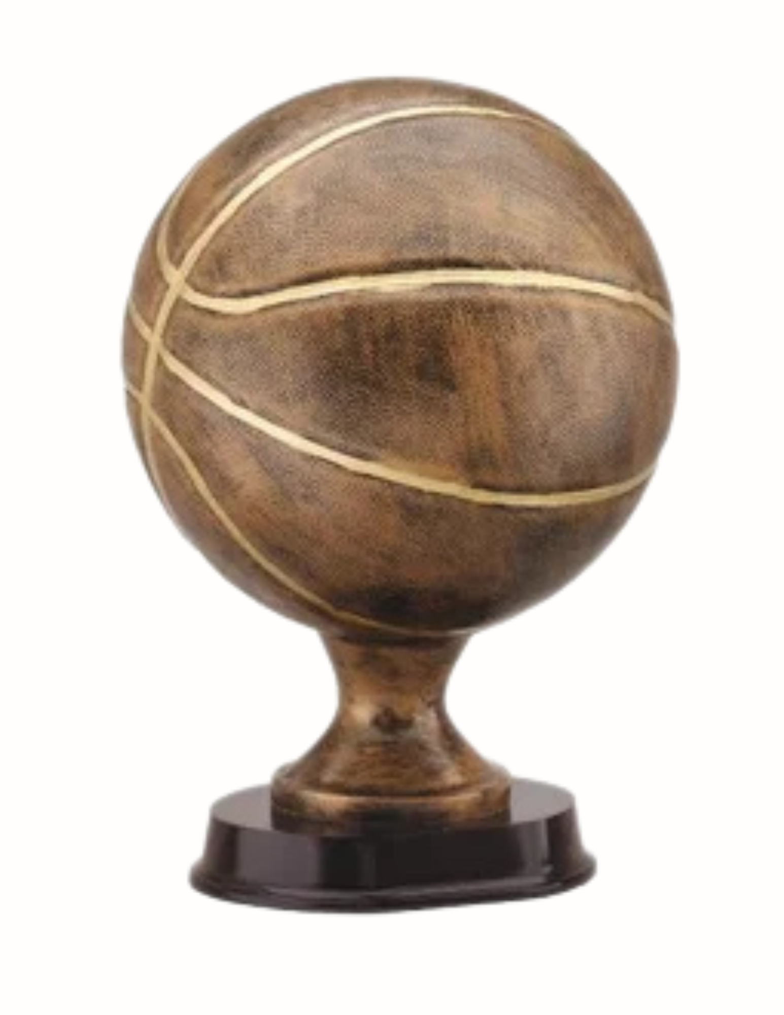 Antique Basketball Game Ball Trophy 13" (Includes Engraving)