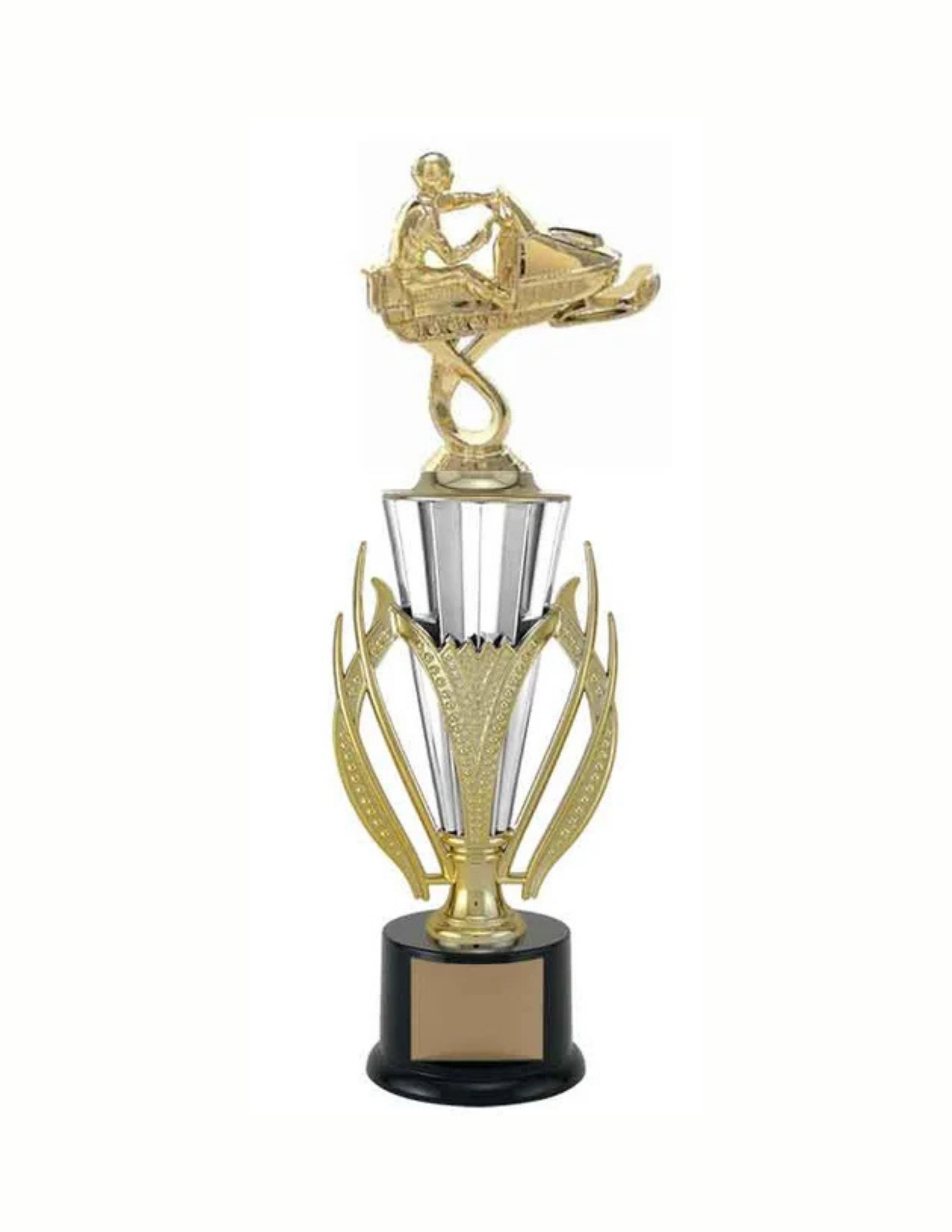 Silver Snowmobile Trophy Gold- 2 Sizes (Includes Engraving)