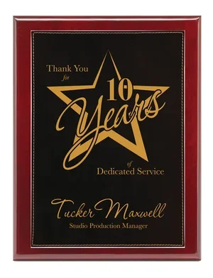 Black Gold Leatherette Plaque on Cherry- 4 Sizes (2 Custom Options)