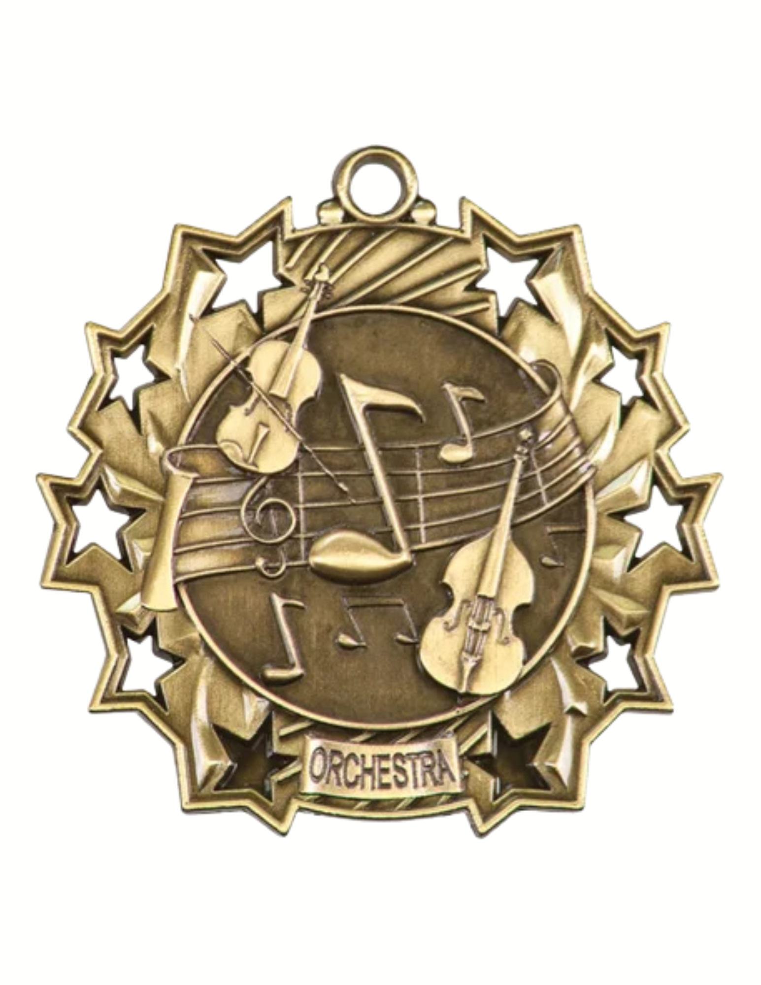 Orchestra Music Ten Star Medal 2.25" (Includes Ribbon)