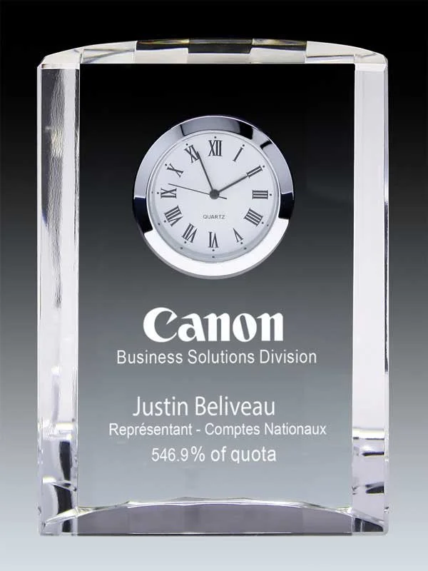 Crystal Rounded Top Clock 4.5" (Includes Engraving)