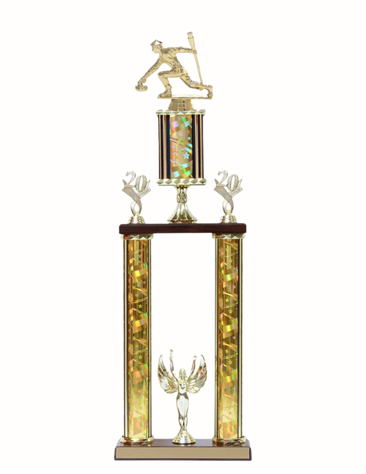 Gold Curling Trophy 22" (Includes Engraving)