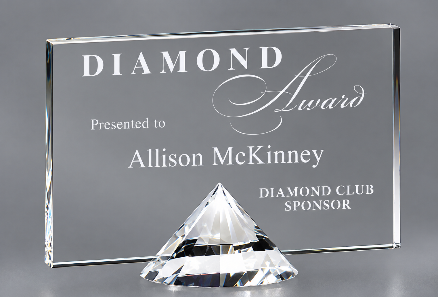 Landscape Diamond Crystal Award 8" x 6" (Includes Engraving)