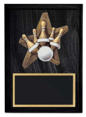 Pro Star 5 Pin Bowling Plaque- 2 Sizes (Includes Engraving)