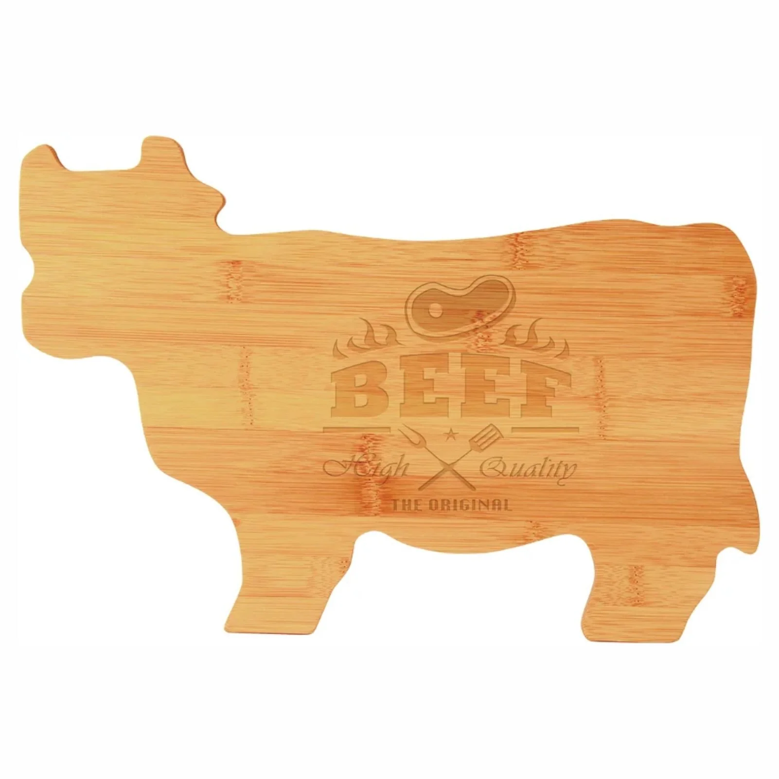 14 3/4" x 9 3/4" Bamboo Cow Shape Cutting Board (Includes Engraving)