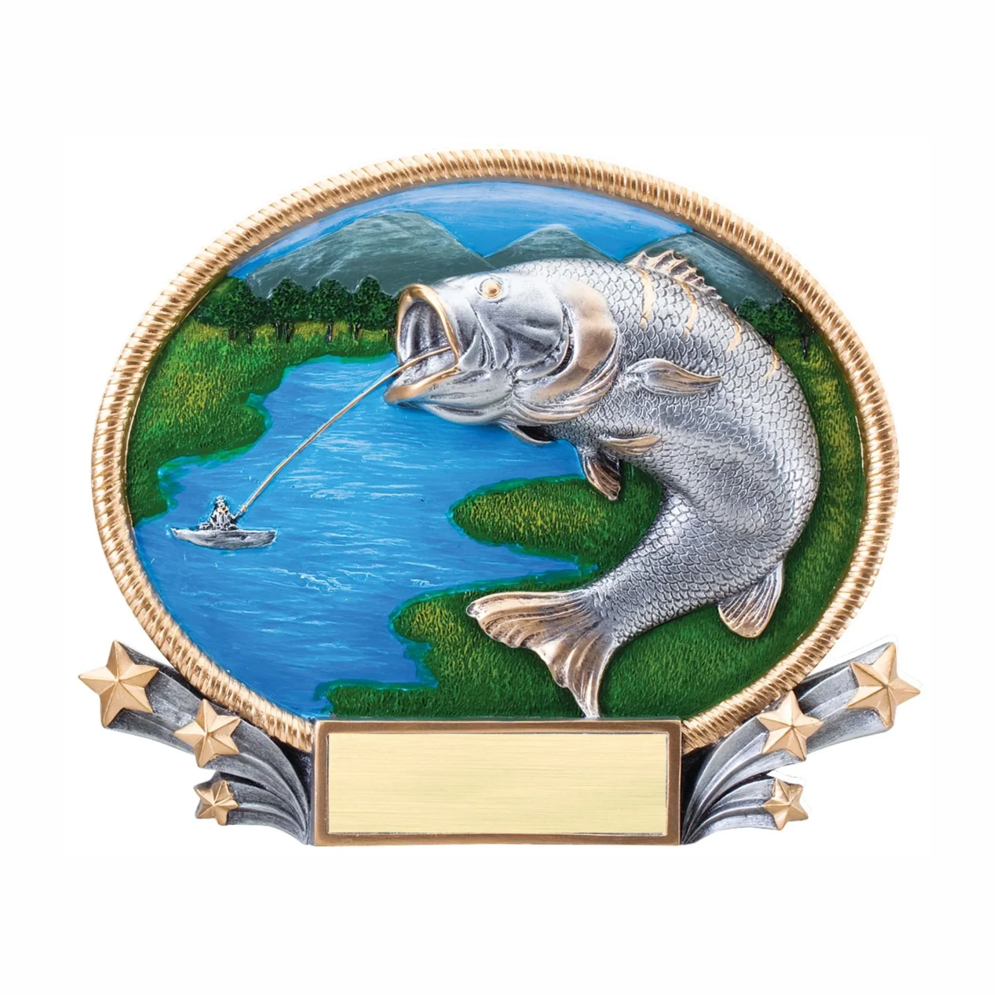 Fish Resin Trophy 8.25” wide x 7” tall (Includes Engraving)