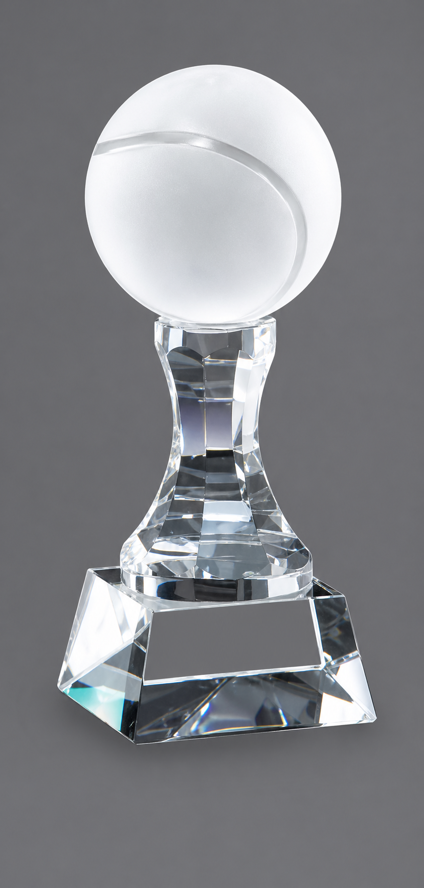 Tennis Crystal Tower Award 3" x 8" (Includes Engraving)