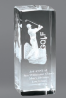 Male Golfer Collegiate Crystal Award 4.5" x 2" (Includes Engraving)