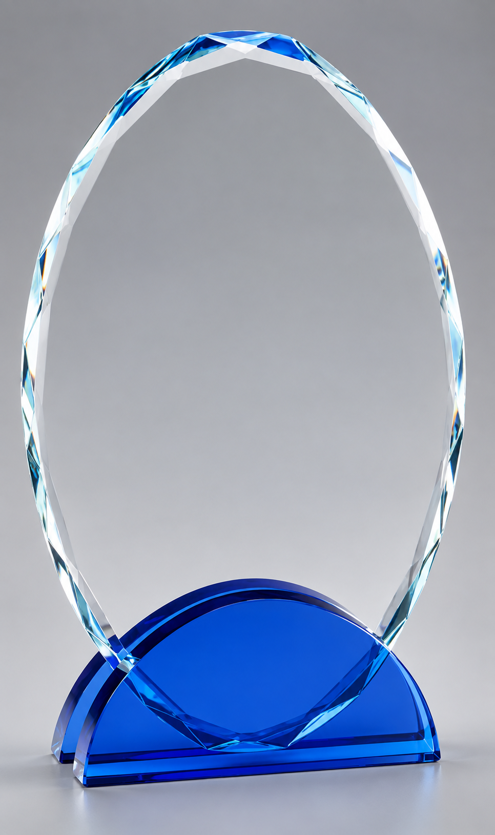 The Kelowna Crystal Award Blue- 3 Sizes (Engraving Included)