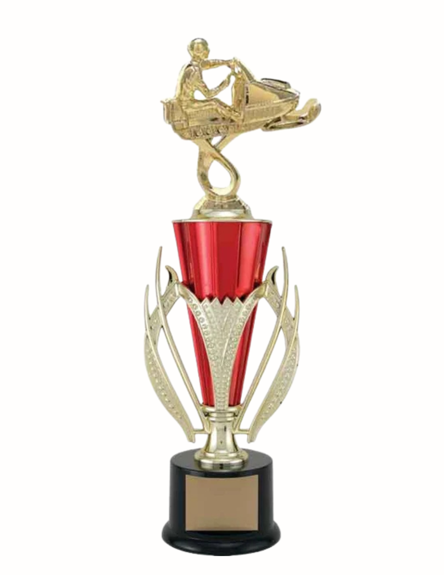 Snowmobile Trophy Red and Gold