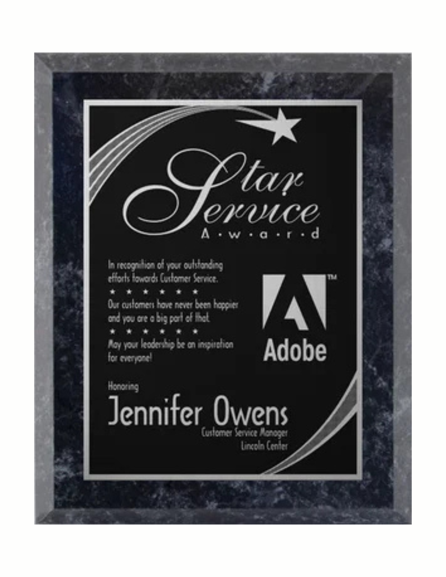 Black Marble Press-Board Plaque