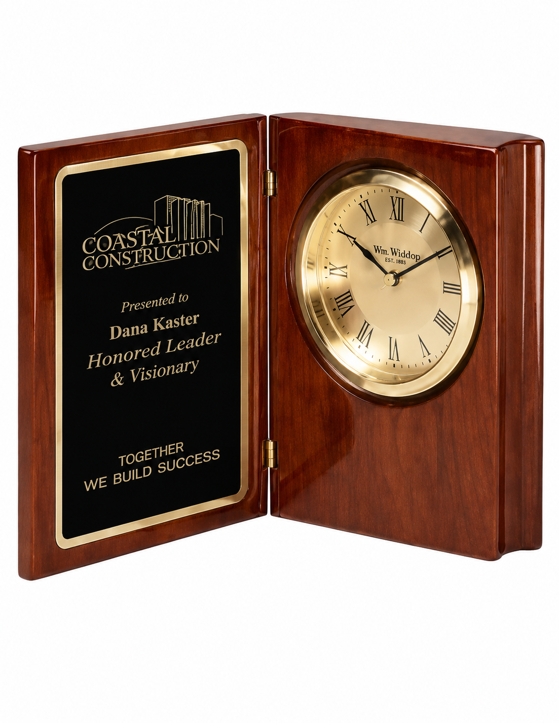 Walnut Book Clock- 2 sizes (Includes Engraving)