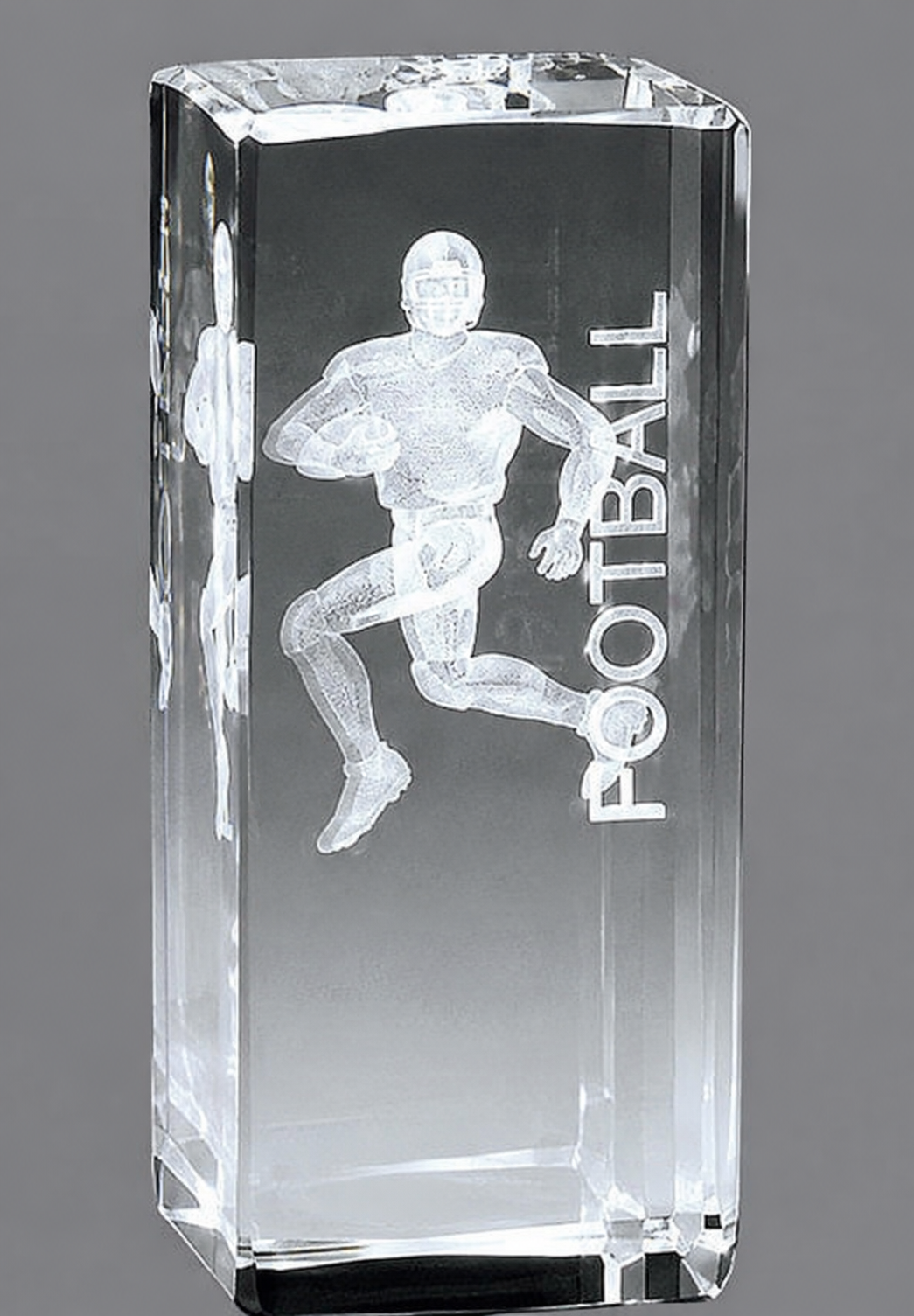 Football Collegiate Crystal Award 4.5" x 2" (Includes Engraving)