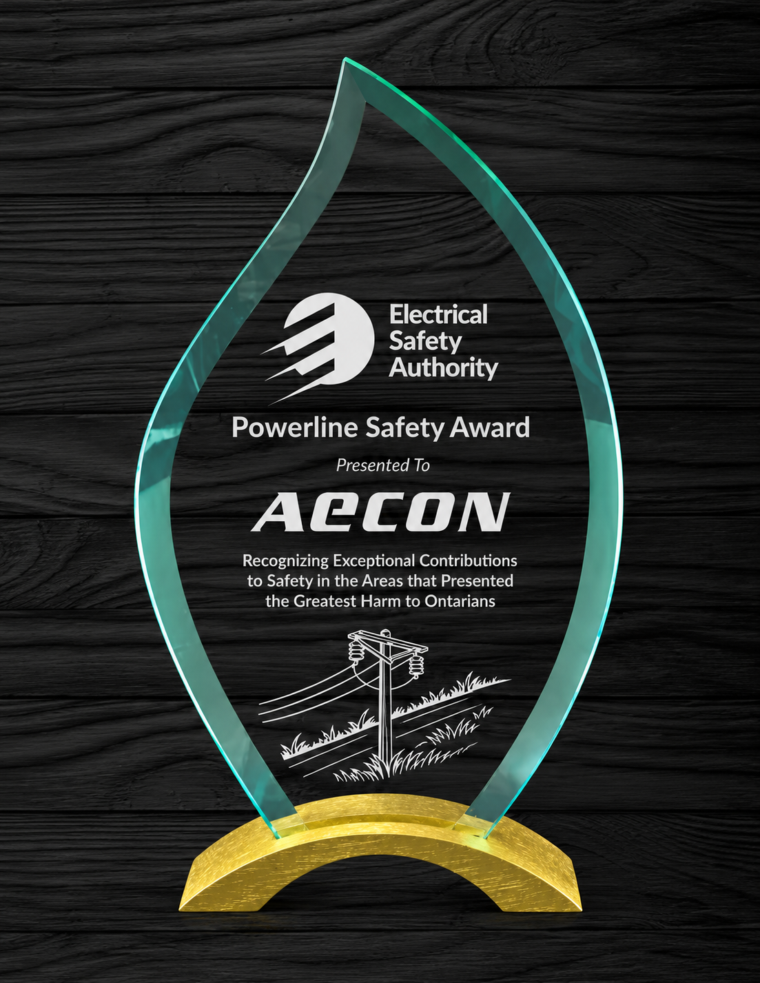 Hercules Glass Award- 2 Colours, 2 Sizes (Includes Engraving)