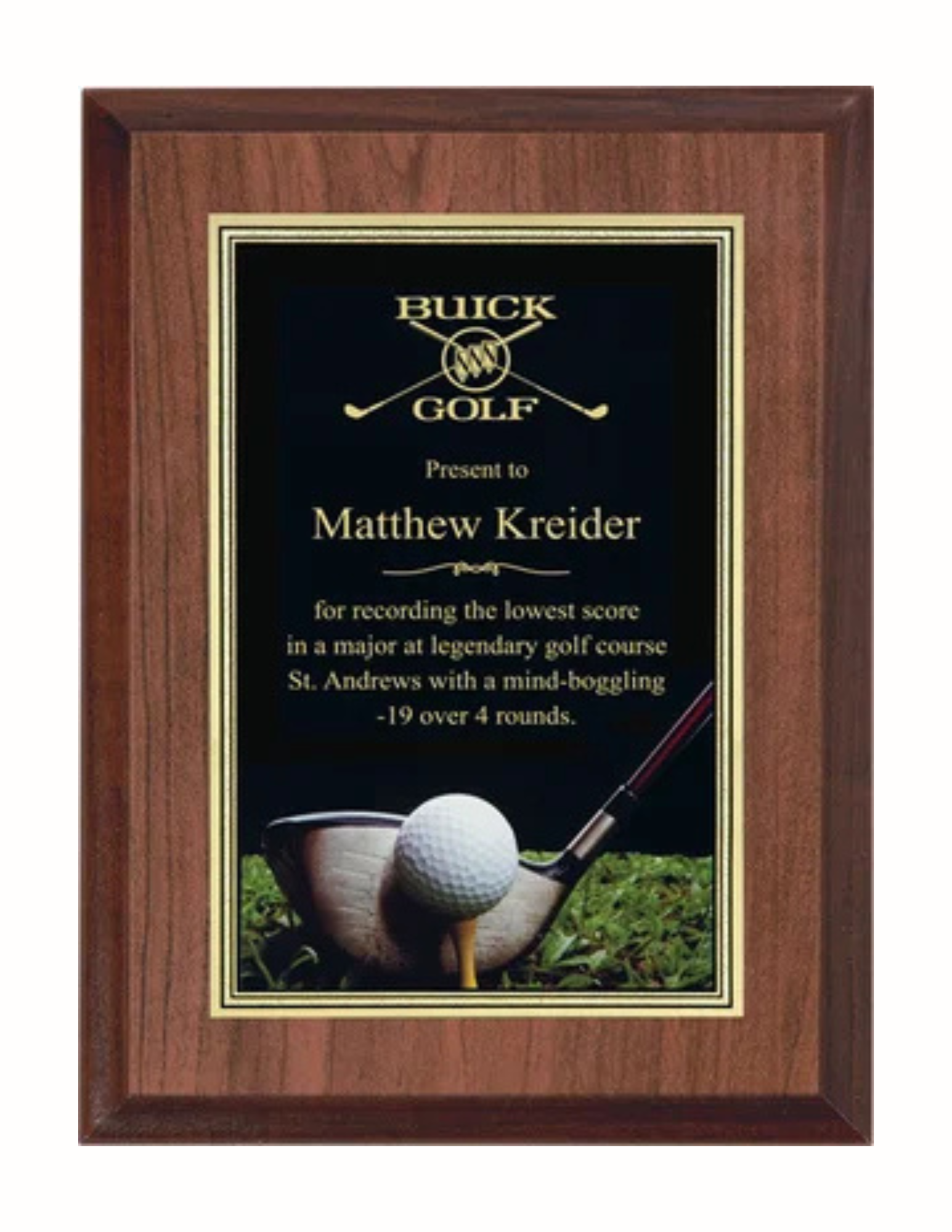 Golf Plaque