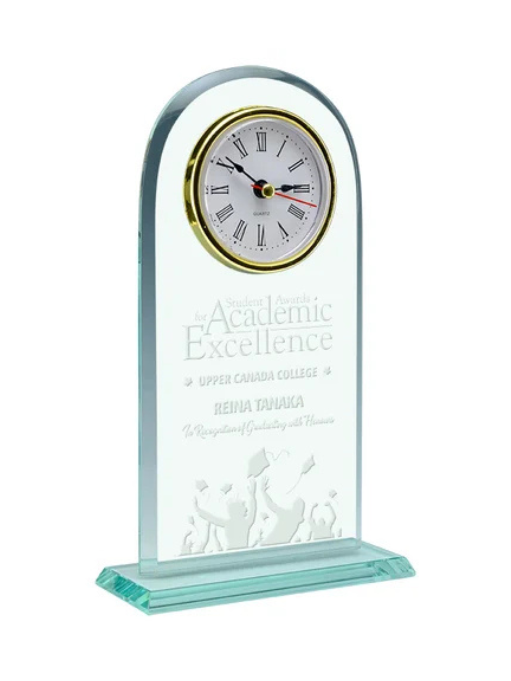 Meadowbrook Glass Clock 8" (Includes Engraving)