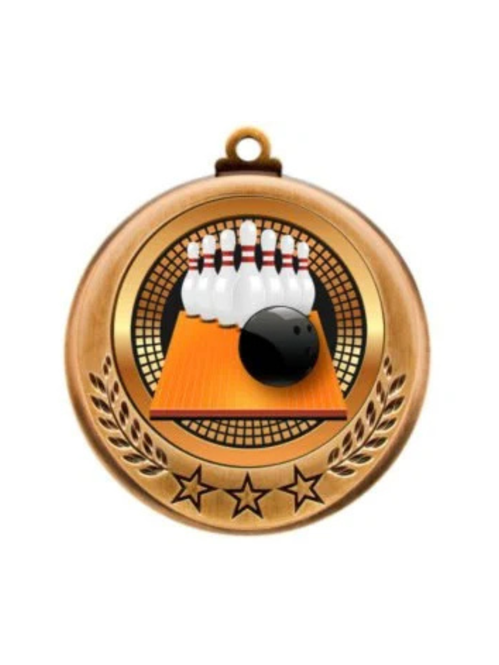 Spectrum Series 10 Pin Bowling Medal- 2 Sizes (Includes Ribbon)