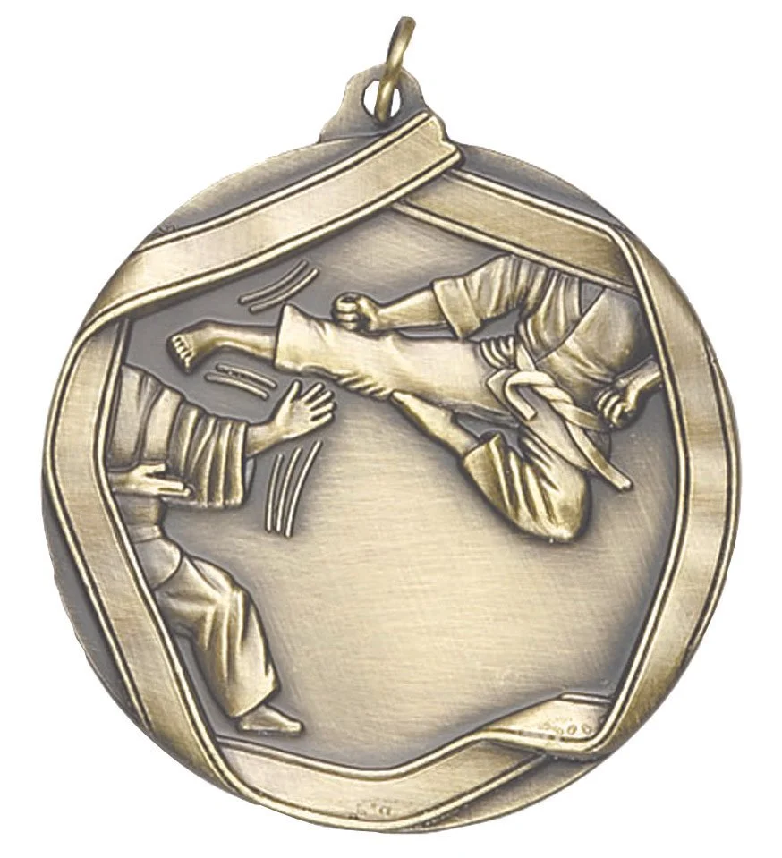 Ribbon Border Martial Arts Medal 2.25" (Includes Ribbon)