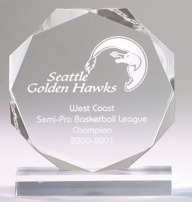 Brampton Octagon Acrylic Award 6"x6"- 2 Colors (2 Custom Options)