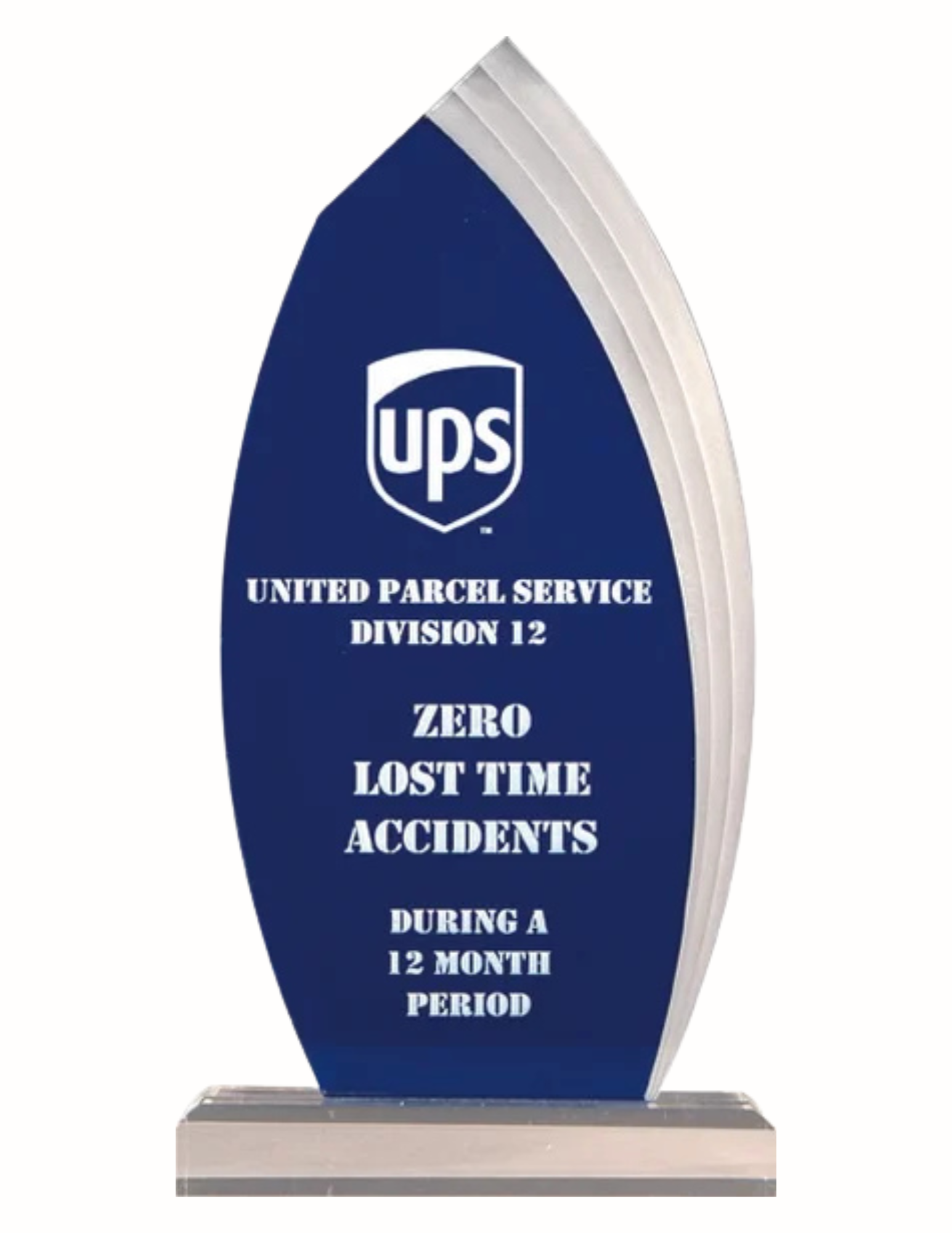 Blue Flared Teardrop Acrylic Award