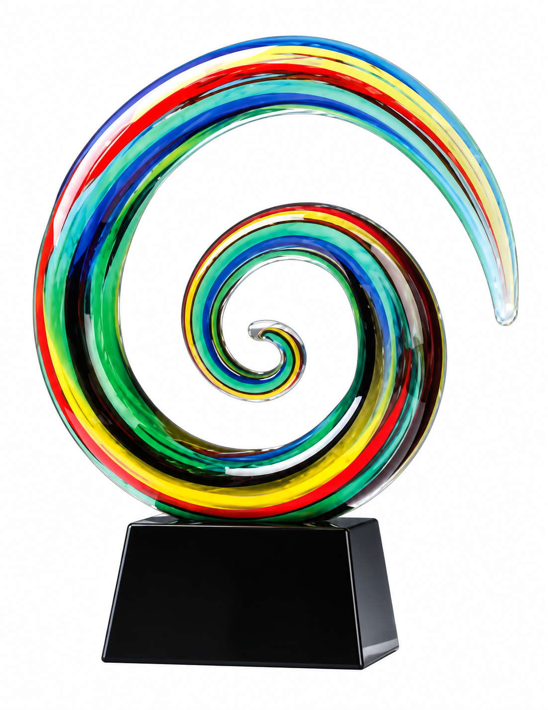 rainbow pride ram horn art glass