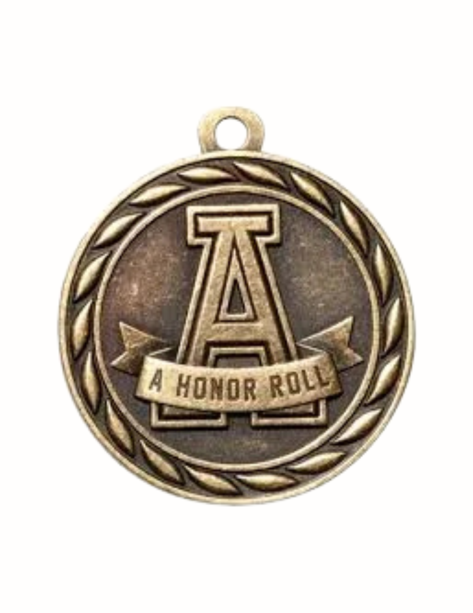 Classic 2" "A" Honor Roll Medal (Gold Only) (Includes Ribbon)