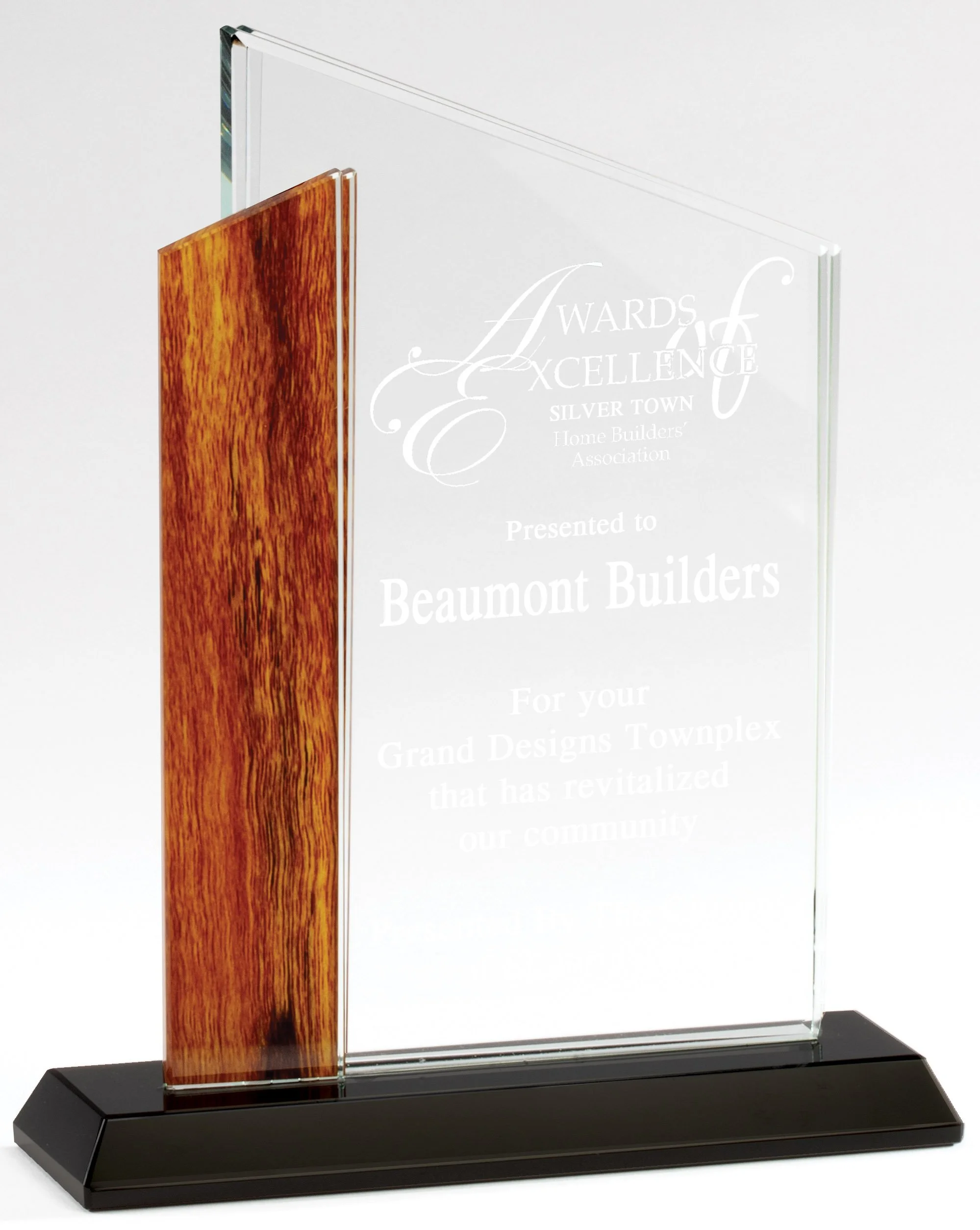 Rustic Angle Crystal Award- 2 Sizes (Includes Engraving)