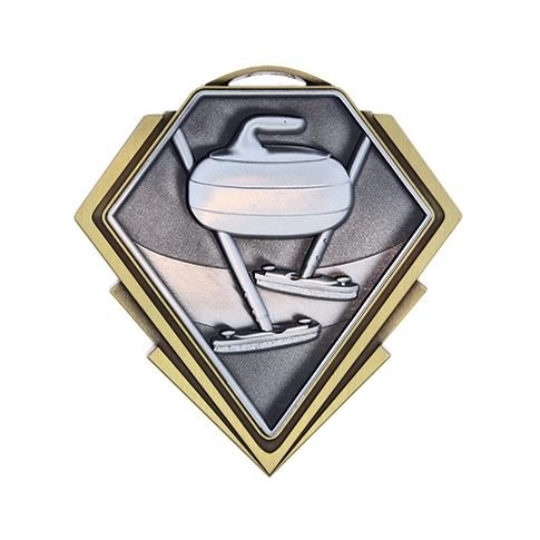 Diamond Series Curling Medal 3" (Includes Ribbon)