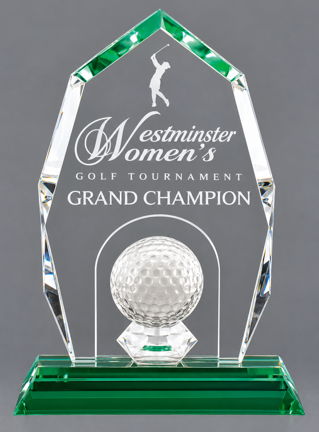 Carved Golf Crystal Award 5.25" x 9.75" (Includes Engraving)
