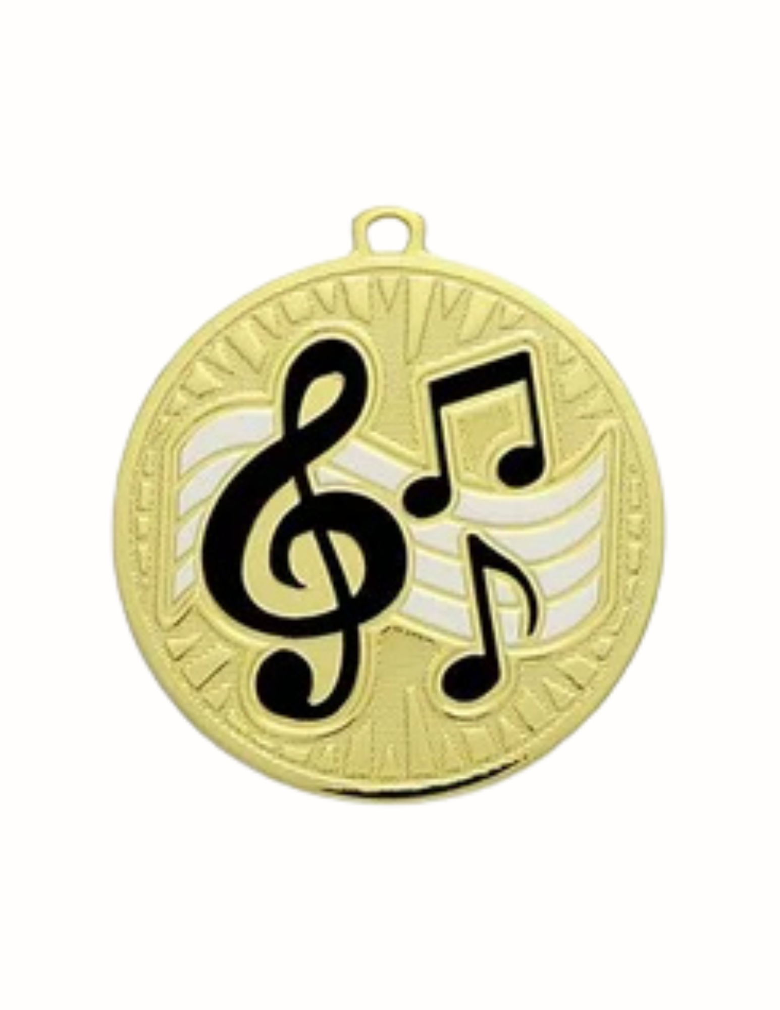 Iron Sunray Music Medal  2 1/8" (Includes Ribbon)