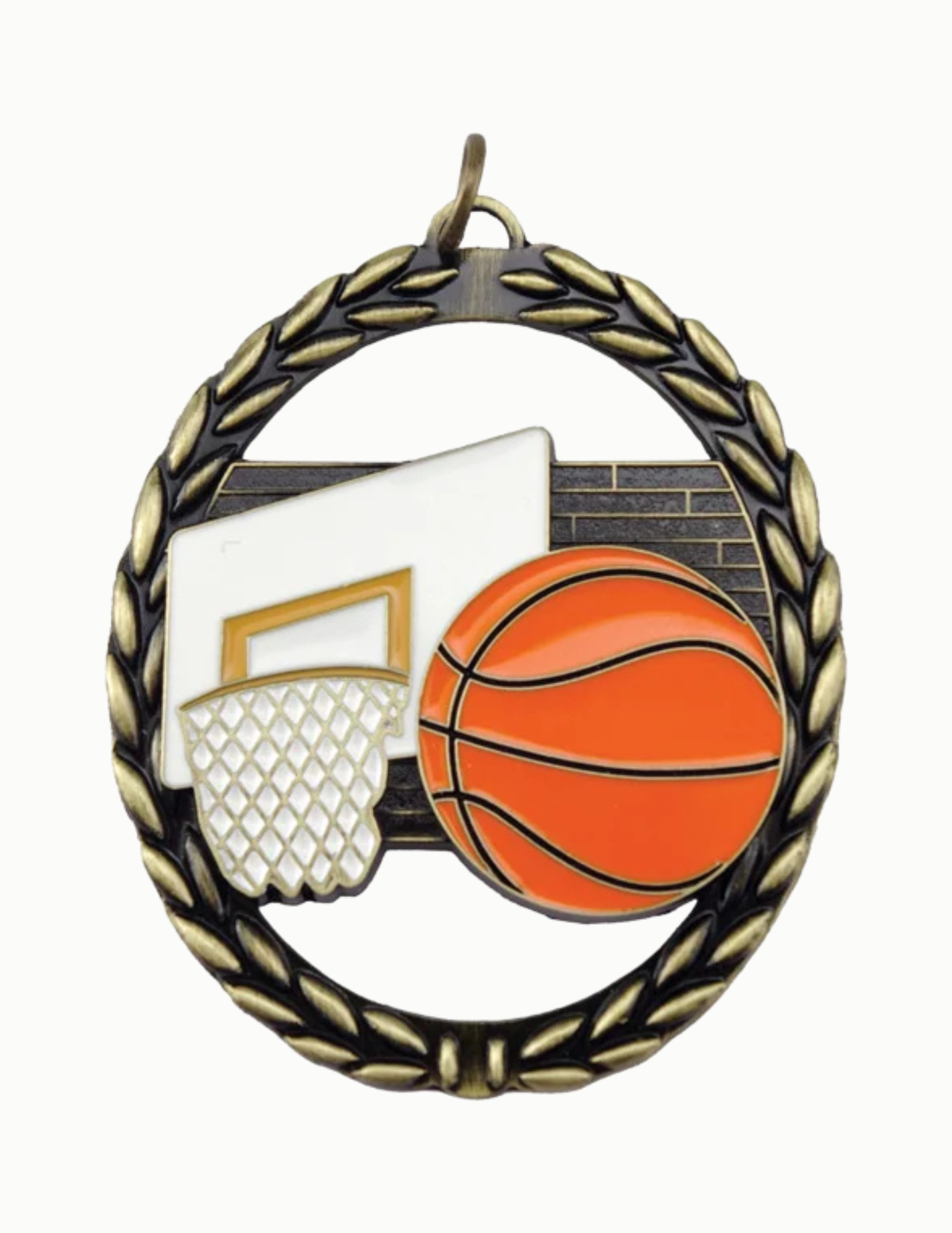Negative Space Basketball Medal 2.75" (Includes Ribbon)