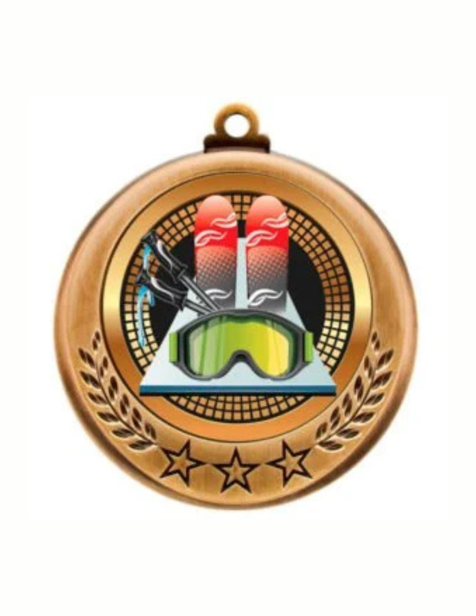 Spectrum Series Skiing Medal- 2 sizes (Includes Ribbon)