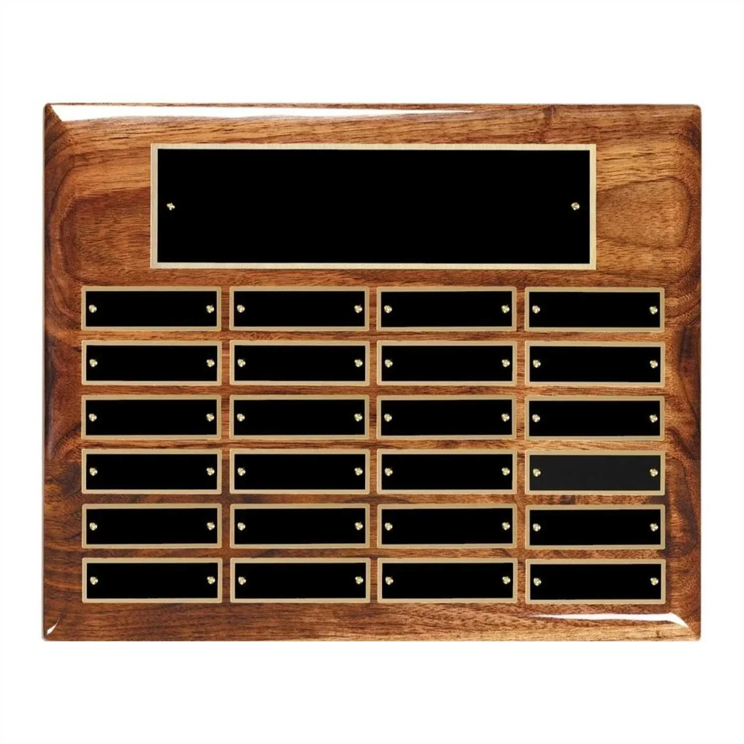 Walnut Finish Plaque Perpetual Plaque 10.5" x 13" (Includes Header- 2 Custom Options)