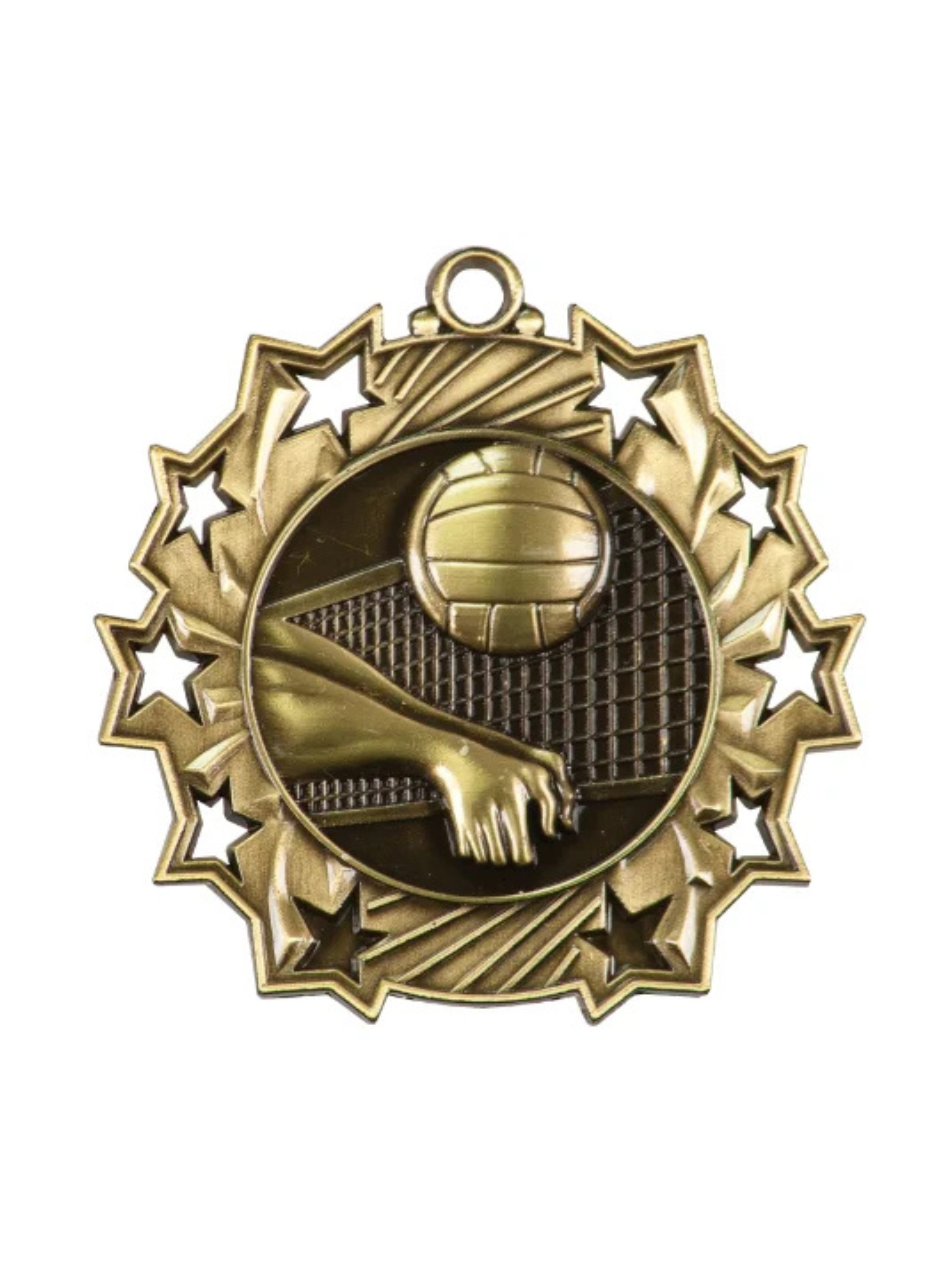 Volleyball Ten Star Medal 2.25" (Includes Ribbon)