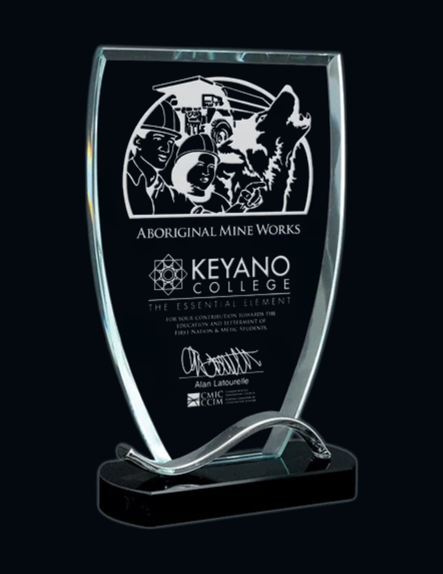 Mississipi Glass Award (Includes Engraving) 7.75"