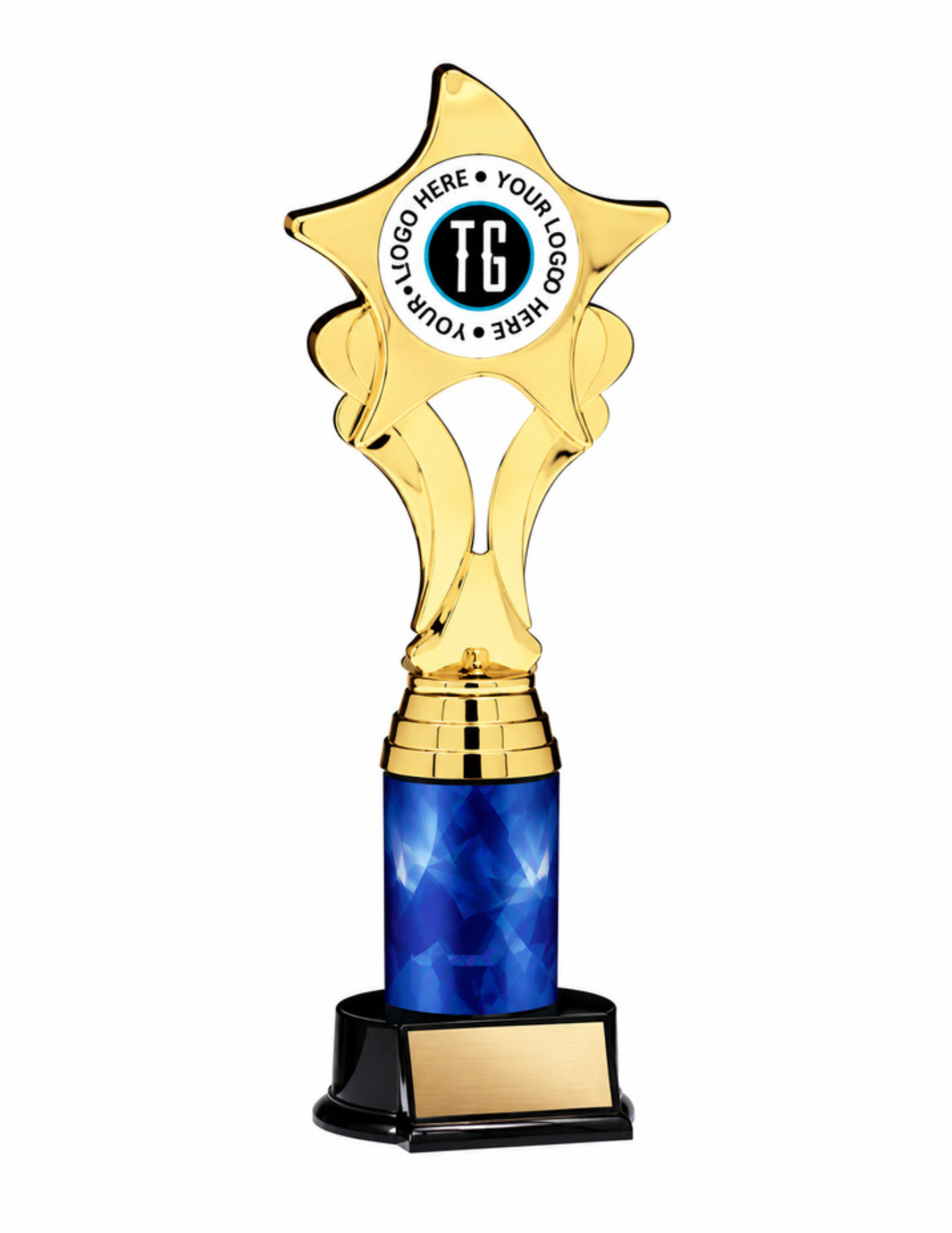 Gold/Blue Nova Star Custom Trophy