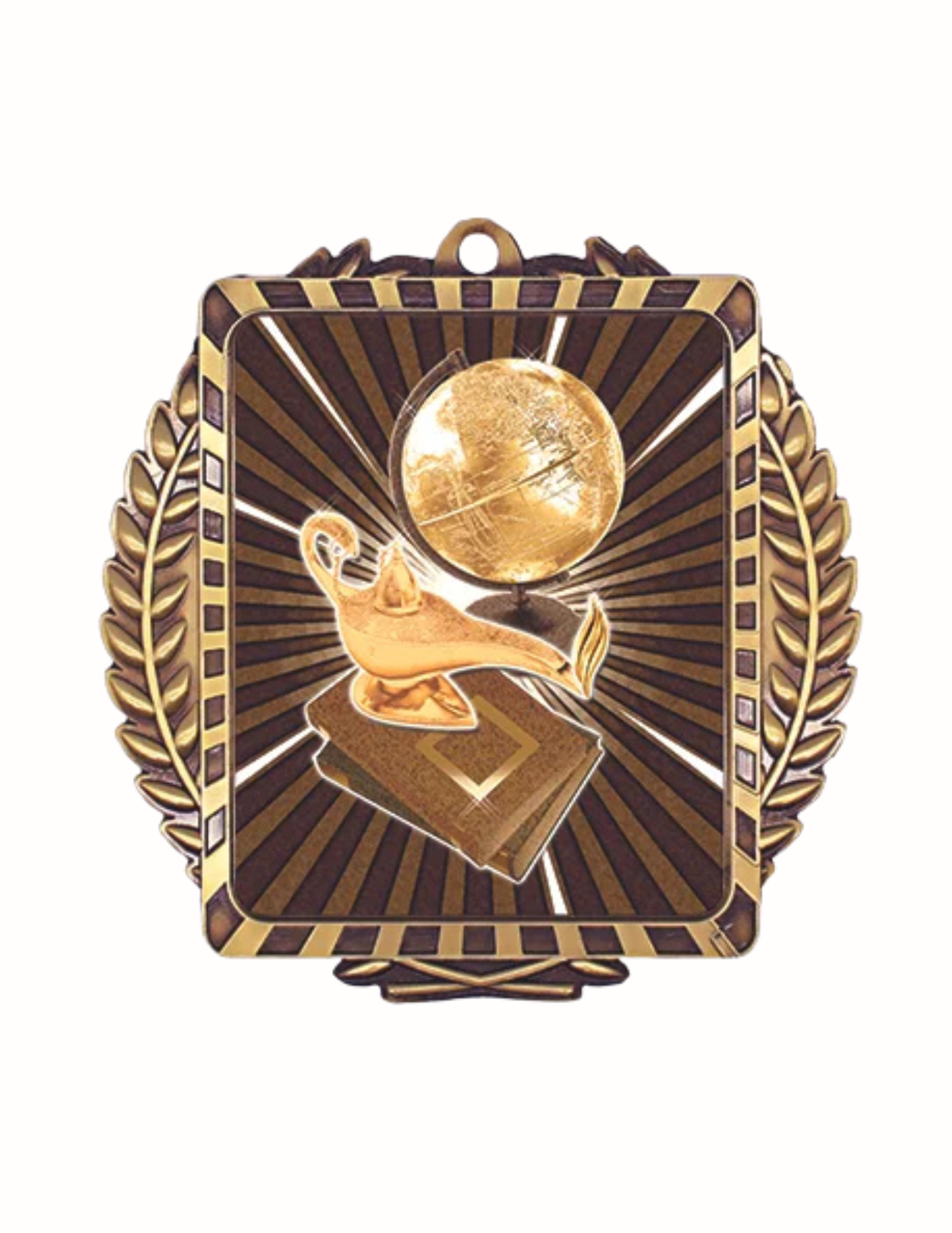 Lynx Lamp of Knowledge Medal 3.5" x 3.5" (Includes Ribbon)