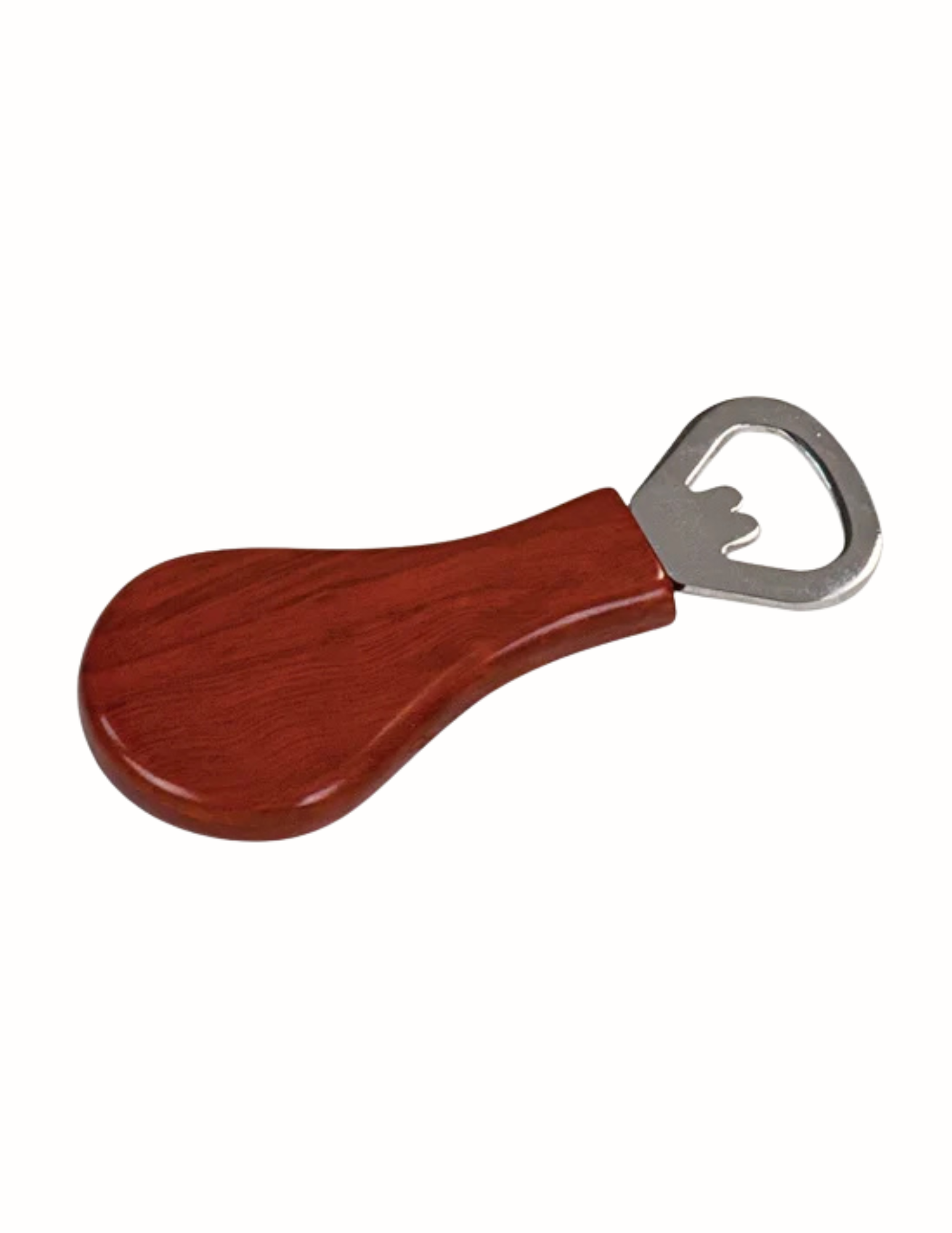 Wood Finish Magnetic Pear-Shaped Bottle Opener 1.25" x 4"- 2 Colors (includes Engraving)