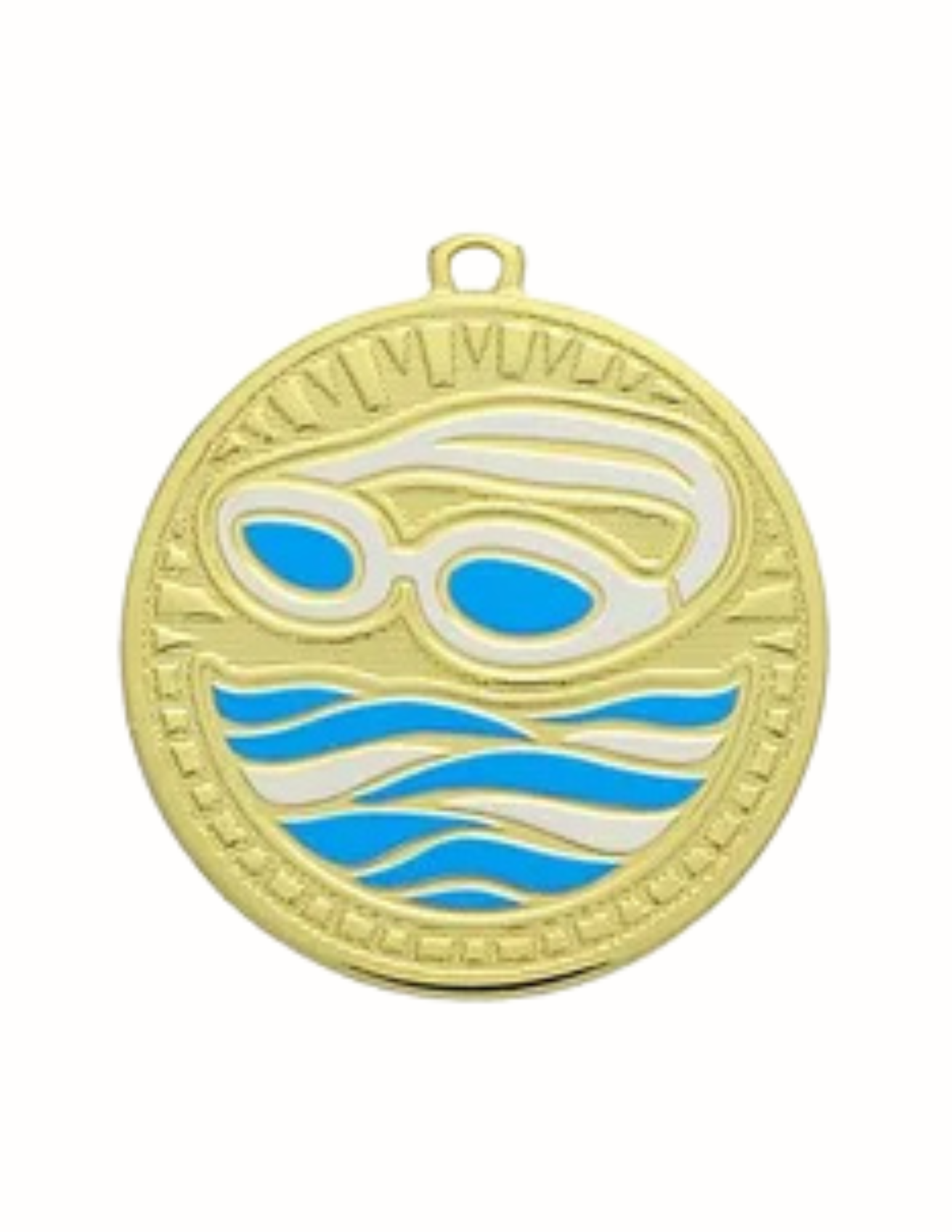 Iron Sunray Swimming Medal  2 1/8" (Includes Ribbon)