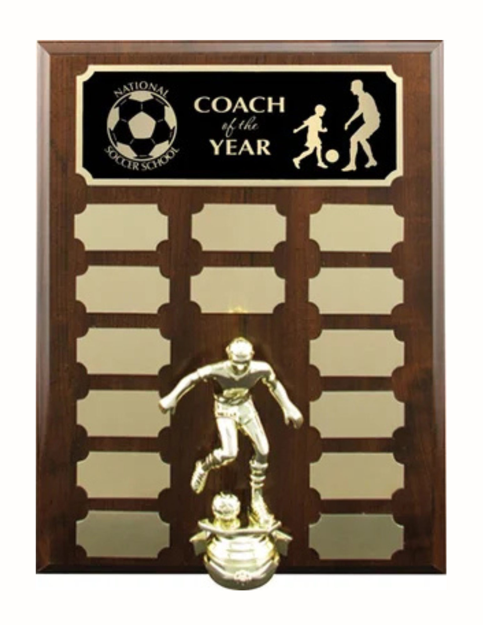 Cherry Wood Figure Annual Plaque 9" x 12" (Includes Header- 2 Custom Options)