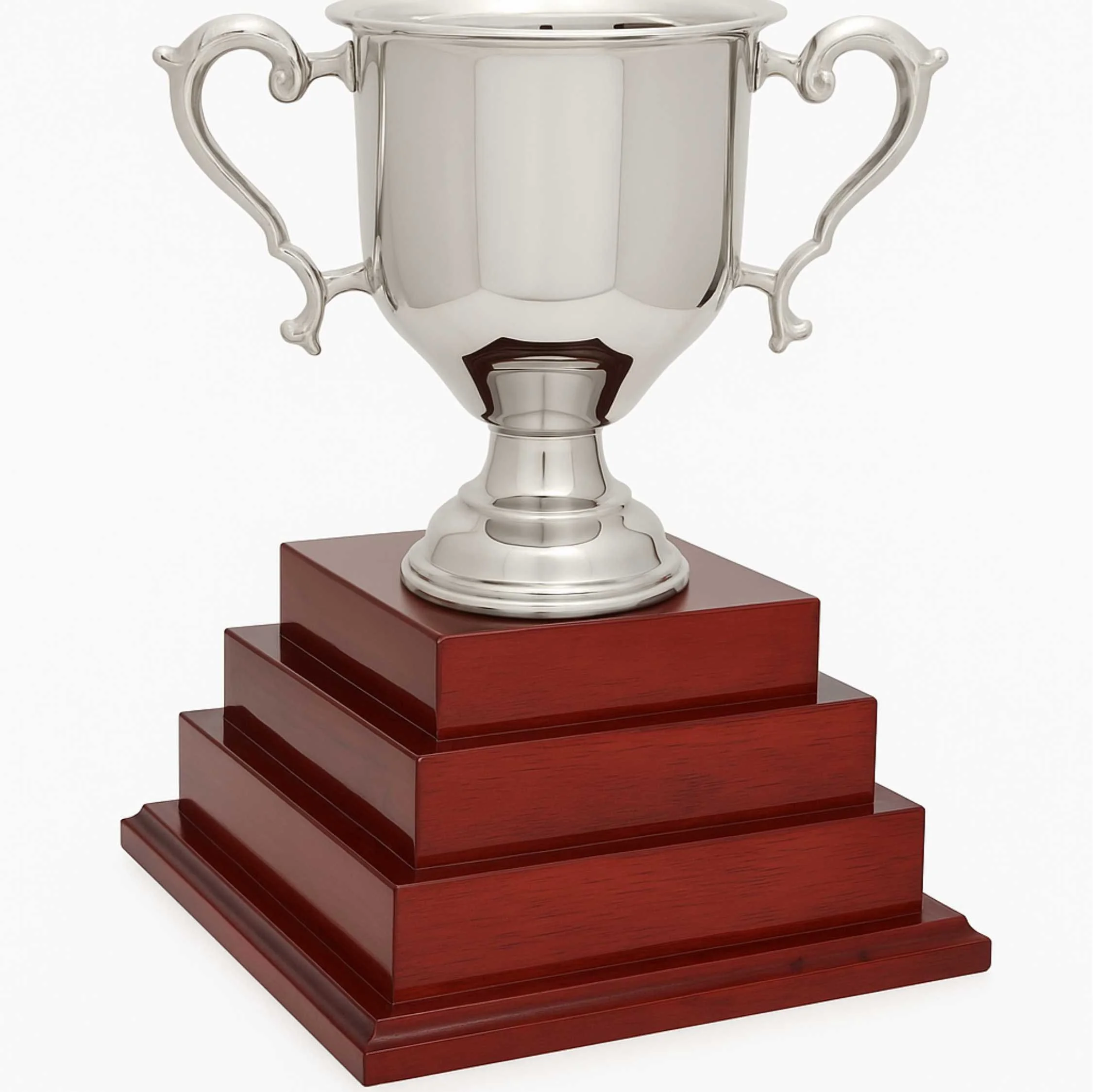 Nickel Plated Dundee Annual Cup On Rosewood Base (Includes Engraving)