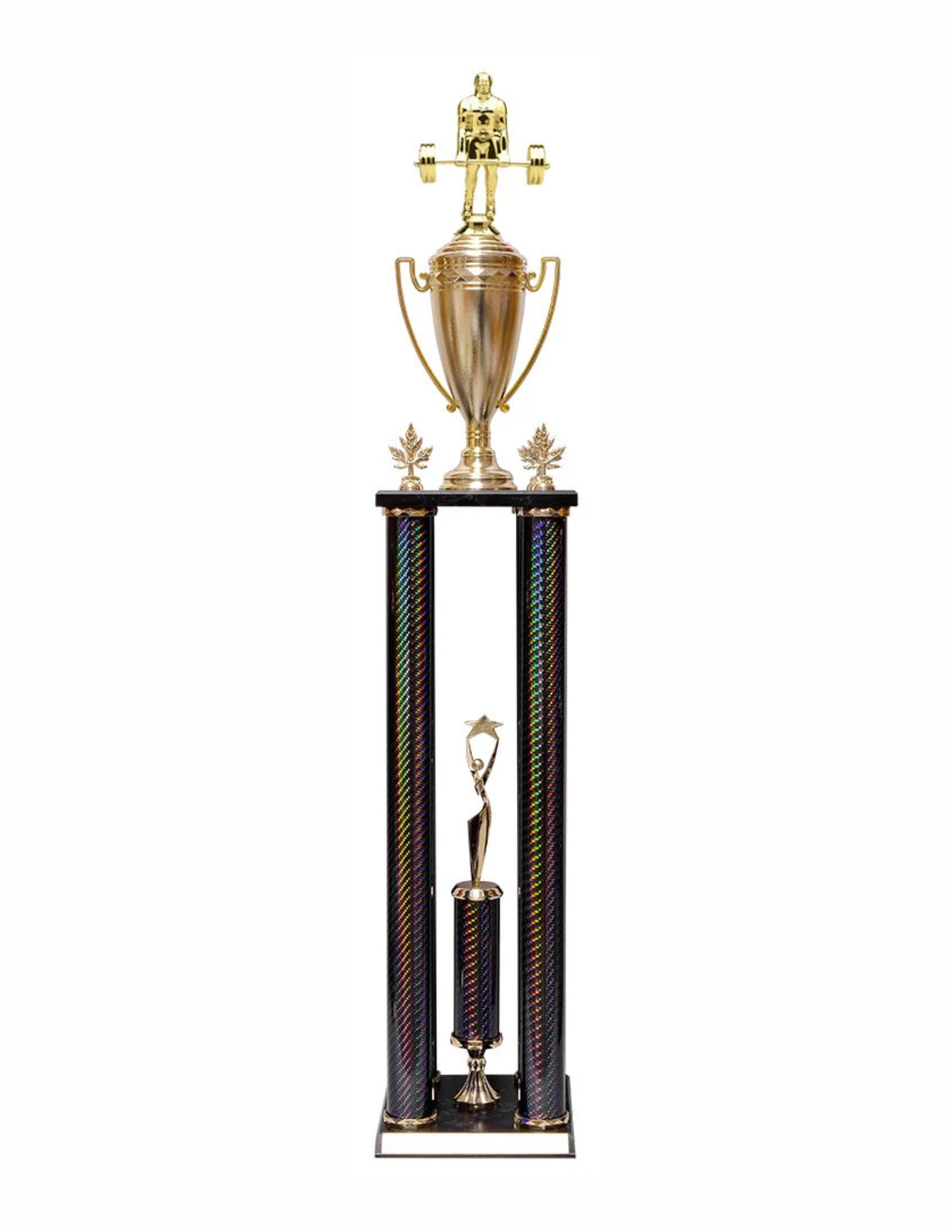 4 Post Weightlifter Trophy 40" (Include Engraving)