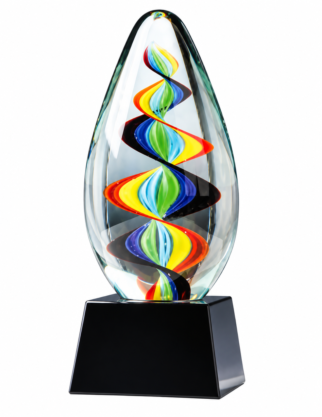 art glass rainbow pride swirl award