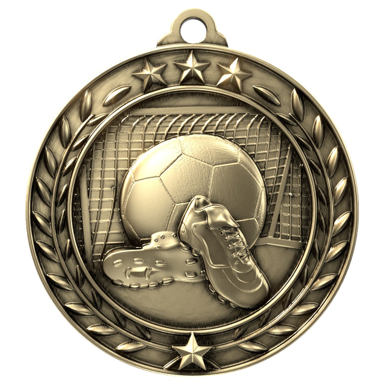 Soccer Wreath Award Medal- 2 Sizes (Includes Ribbon)