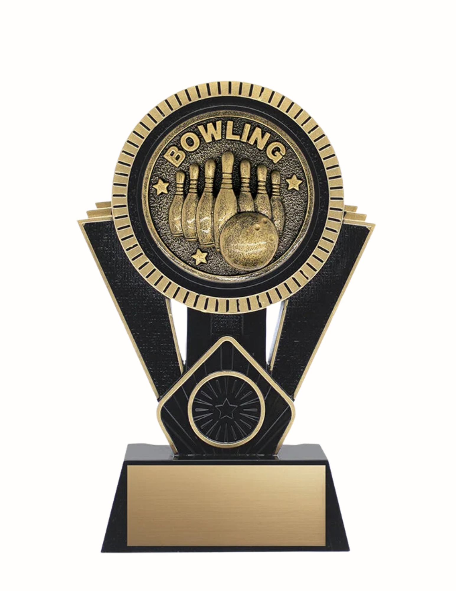 Apex Resin 10 Pin Bowling Trophy- 4 Sizes, 2 Colors (Includes Engraving)