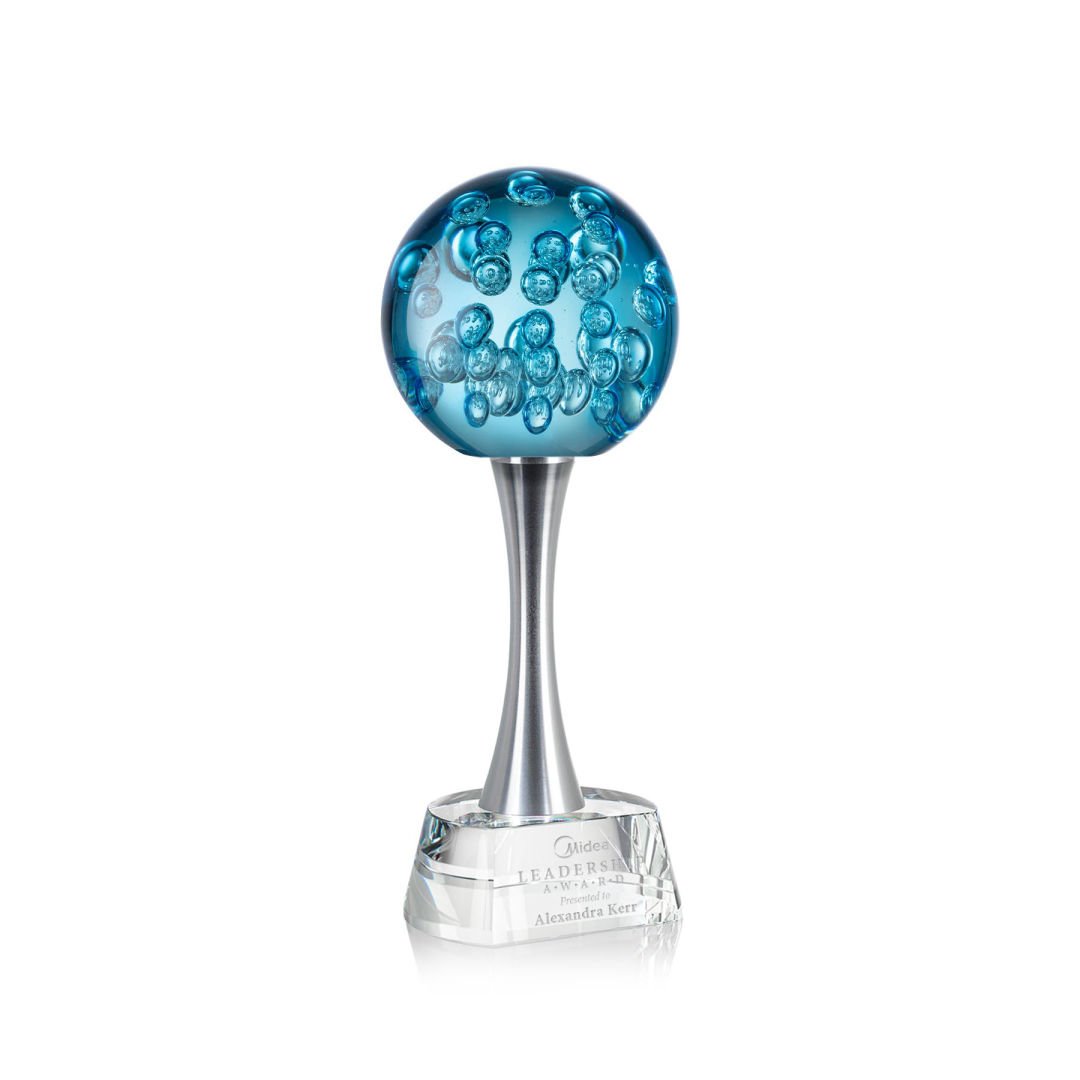 glass bubble on thin base art glass
